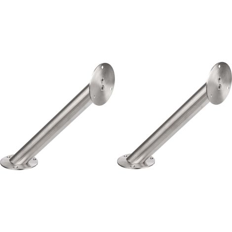Cyclingcolors – Console pour étagère 2x inclinée 45° en acier inoxydable chromé – Diamètre 30mm – Longueur 200mm – Coudée pour comptoir cuisine