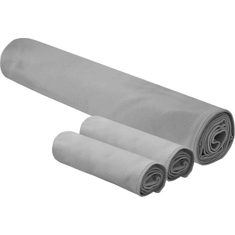 Set de serviettes de sport 3 pcs Gris foncé