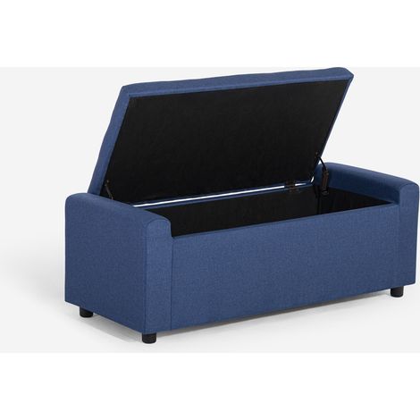 Panca contenitore in tessuto per camera da letto ingresso Merak - Blu