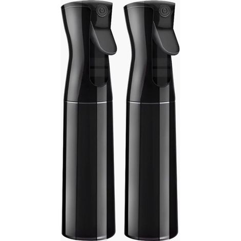 Paquete de 2 botellas pulverizadoras - 300 ml - Niebla ultrafina - Para interiores/plantas/limpieza - Negro (1/5)