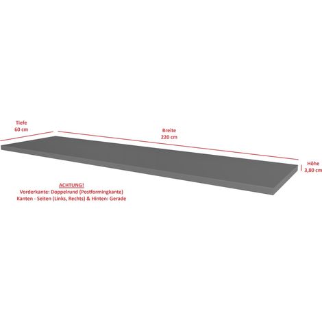 Arbeitsplatte 220cm 38mm Anthrazit matt Küche Nessa Scandi Old Style Ava-AR Luna (1/2)