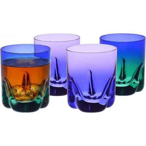 Verres à Whisky Bleu-Violet, lot de 4, 250 ml, Collection Aurora (1/5)