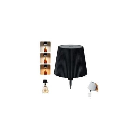 Lampada da tavolo wireless ricaricabile da 2000 mAh a forma di bottiglia, moderna lampada a LED touch per bar e ristoranti, accessori e decorazioni (nera) - Crezuo