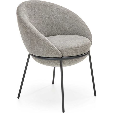 Chaise en tissu gris avec structure en métal GROIX (1/5)