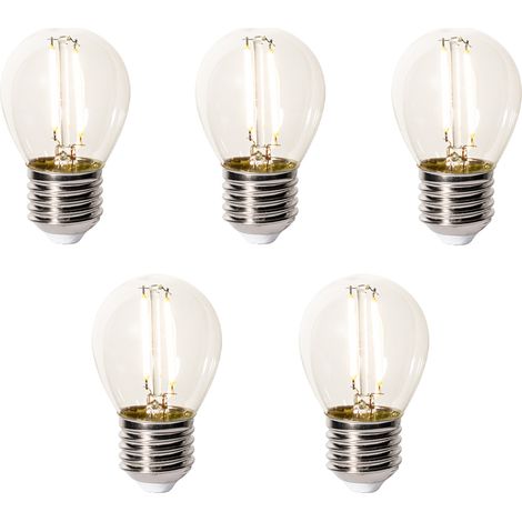 5er-Set E27 Dimmbare LED-Glühbirnen P45 Klarglas 3W 250 lm 2200K