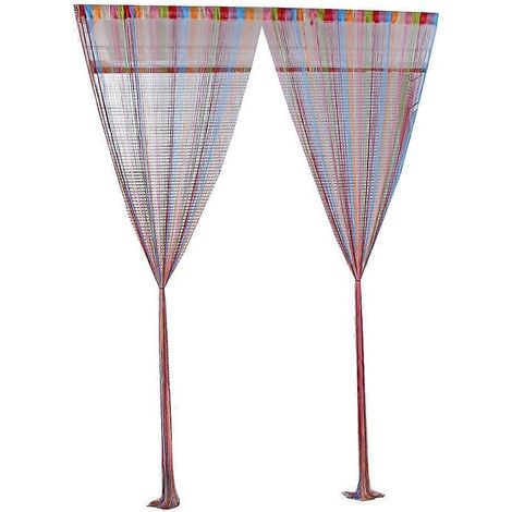 Rideaux décoratifs en fil coloré 100200cm pour chambre et salon (multicolore, sept couleurs) (1/2)