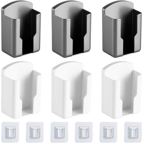 6-piece set of wall mounts for remote controls, self-adhesive wall mounts for remote controls, wall mounts for remote controls made of plastic (2 colors)