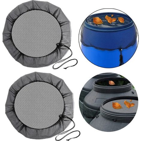 2er Set Schutznetz für Regentonne Ø90 cm, Anti-Mücken, Outdoor Gartennetz (1/5)