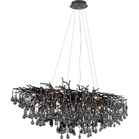 Grand lustre Icicle noir - 2031-18