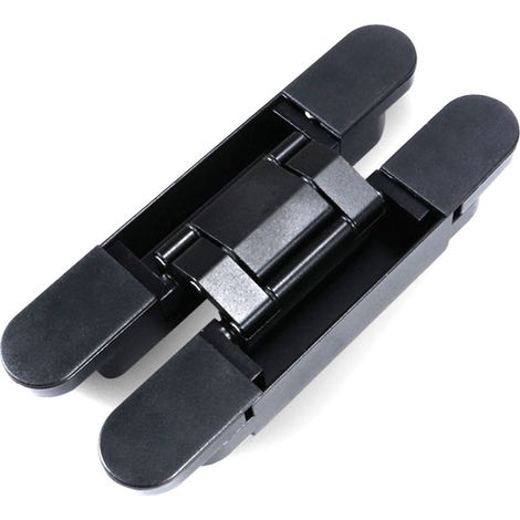 Charnière Invisible - Charnière Croisée Pour Porte En Bois Ou Cadre En Aluminium - Angle D'ouverture 180° - Charge Maximale 40 Kg - Noir - 1 Pièce (1/5)