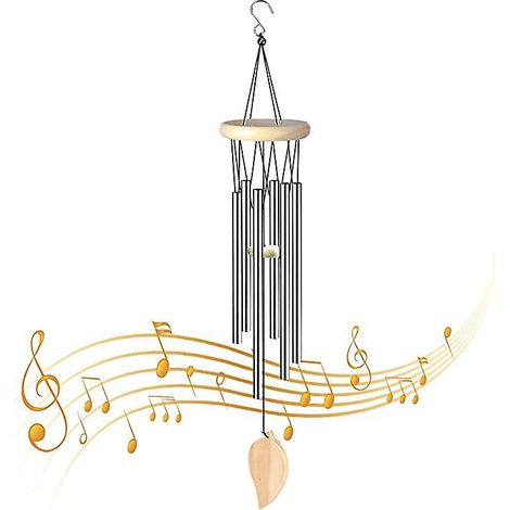 carillons Vent Argents, Carillons Vent Intrieurs Extrieurs Avec 6 Tubes En Aluminium, Carillons Vent Dcoratifs En Mtal Pour Le Balcon De La Cou (1/5)