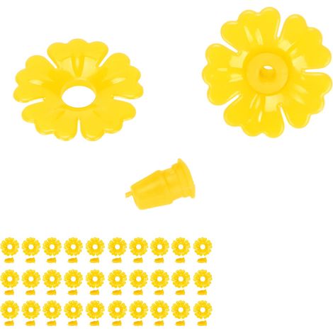 Lot 30 fleurs alimentation – plastique – colibris – extérieur – jaune
