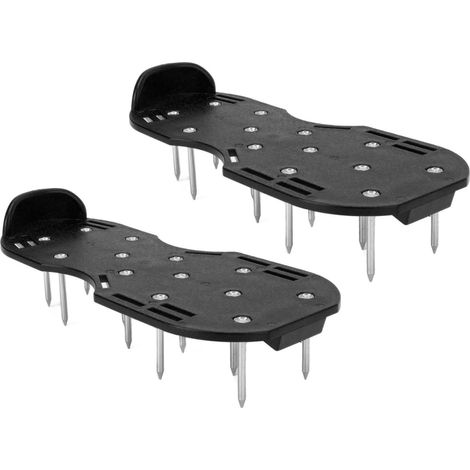 Chaussures à pointes pour gazon, à boucle triangulaire, pour aérateur et scarificateur de jardin, noires (1/5)