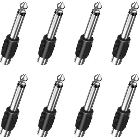 8 Pièces Adaptateur RCA Jack, Fiche RCA Femelle vers Jack 6.35mm, Connecteurs Audio Mono TS Mâle 6.35 mm, Convertisseurs de Signal pour Instruments, Amplificateurs, Haut-Parleurs, Systèmes Audio (1/5)