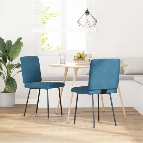 Sillas de comedor 2 unidades terciopelo azul vidaXL (1/5)
