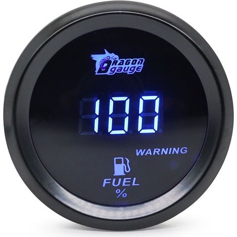 Jauge de niveau de carburant de voiture à affichage numérique universel 2 pouces 52MM 52MM 240-33 Ohms, Led bleue 12V (1/5)