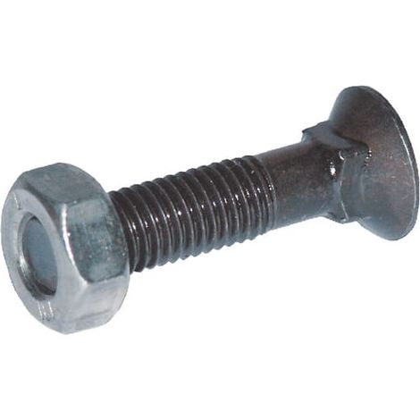 Bullone per aratro, a 4 angoli, con collo, DIN 608, M12 x 35 mm, classe 10.9, con dado 1235109VK