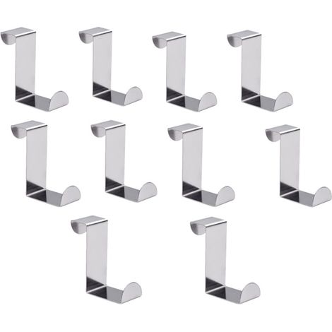 Porte-torchons, petit crochet de porte en acier inoxydable, argent (1/5)