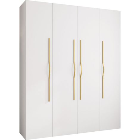 Armario Hartford 564, Blanco, 246x200x52cm, Puertas de armario: Con bisagras, Número de estantes: 0 (1/5)