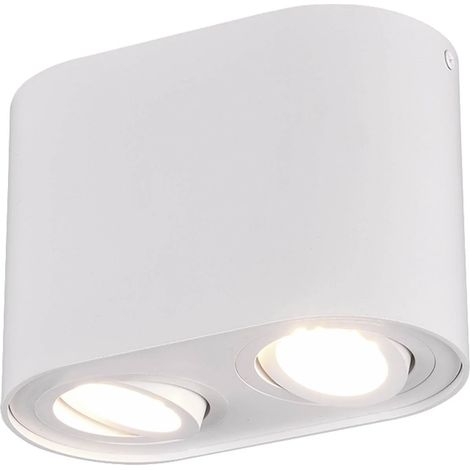 Spot Plafonnier 2 Spots GU10 Orientables Cookie Blanc Trio Lighting (1/5)