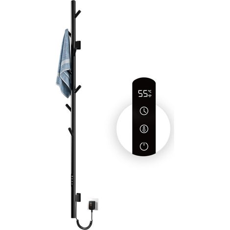 OihPaw Electric Towel Rail for Bathroom, Electric Towel Rail with Single Rod, 153 cm, Adjustable Temperature, Electric Towel Rack, Wall Hanger with Touch Screen and 7 Hooks (1/5)