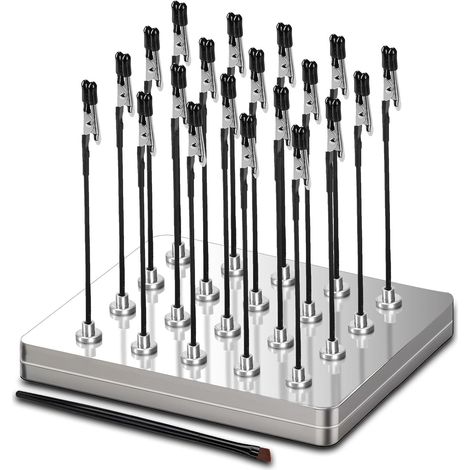 Troisième main professionnelle avec base magnétique. 20 pinces crocodiles flexibles, 1 brosse et 1 boîte en fer - Idéal pour les aides à la soudure, les accessoires de modélisme (Grand) (1/5)