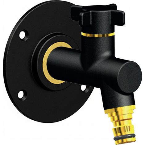 Robinet de jardin antigel OSLO vertical Mâle 1/2" (15/21) avec son applique PER à sertir Ø16 - Noir - Anquier
