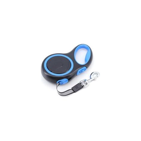 Correa retráctil de 8 m para perros, correa flexible para entrenamiento y paseos, retráctil, correa de entrenamiento automática para perros de hasta 50 kg (110 lbs), azul - Crezuo