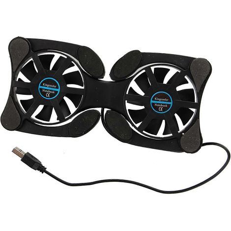 Base de refroidissement portable pliable en forme de pieuvre pour ordinateur portable avec double ventilateur USB (1/5)
