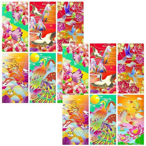 Lot de 12 enveloppes porte-bonheur chinoises en forme de lapin pour la Fête du Printemps-17X9CM