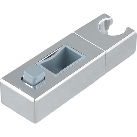 Support de douche chromé avec barre coulissante et réglable pour pommeau de douche mobile (30 x 18 mm) (1/5)