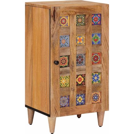 vidaXL  Sideboard  with Storage Natural 40 x 33 x 75 cm Solid Mango Wood