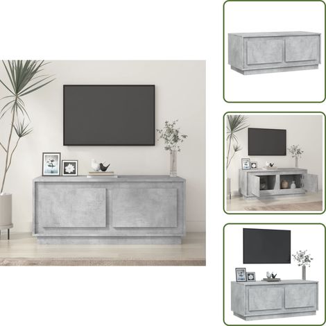 Couchtisch Betongrau 102x50x44 cm Holzwerkstoff - Couchtisch - Wohnzimmerstil - Holzmöbel - Betonoptik - Sideboard (1/5)