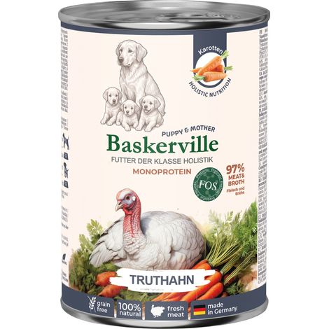 Baskerville Super Premium cibo umido per cuccioli Junior Tacchino 400g (1/5)