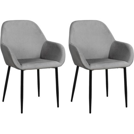 Lot de 2 Fauteuils Design "Giulia" 85cm Gris (1/3)