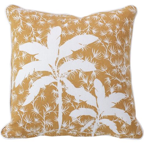 Coussin déhoussable style végétal Beige 40x40 cm (1/2)