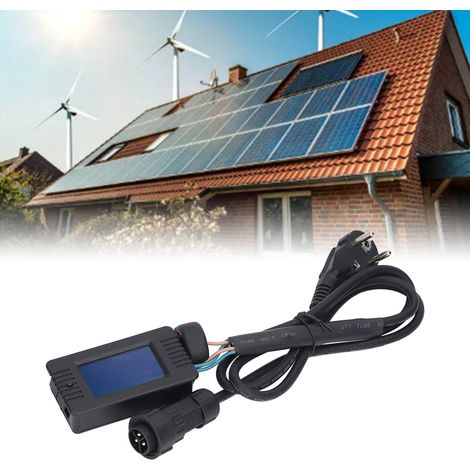 Câble de connexion pour onduleur photovoltaïque solaire raccordé au réseau avec compteur multifonction numérique LED AC, câble de connexion standard européen, norme européenne 80-260V. (1/5)