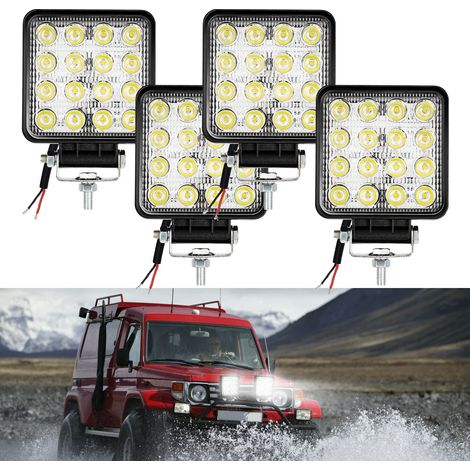 Randaco LED Arbeitsscheinwerfer 48W LED Scheinwerfer Rechteck IP67 Wasserdicht 12V 24V für LKW,Offroad, SUV, ATV,traktor Rückfahrscheinwerfer 4 Stück
