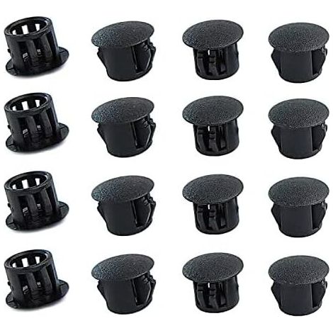 20 Pièces 12mm Bouchons en Plastique Rond, Cache Trou Meuble, Cache Trou Plastique, Noir, Bouchon de Trou de Percage pour Verrouillage Trou Meubles (1/4)