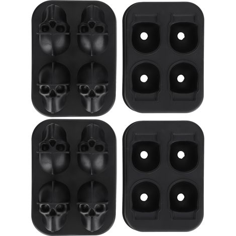 2er-Set Silikon-Eiswürfelformen in Totenkopfform für Kuchen, Süßigkeiten und zum Backen (1/5)