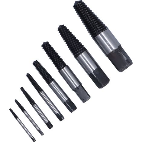 Extracteur de vis cassées en acier rapide, kit de 8 pièces pour boulons et tuyaux d'eau, utilisable en tout genre (1/5)