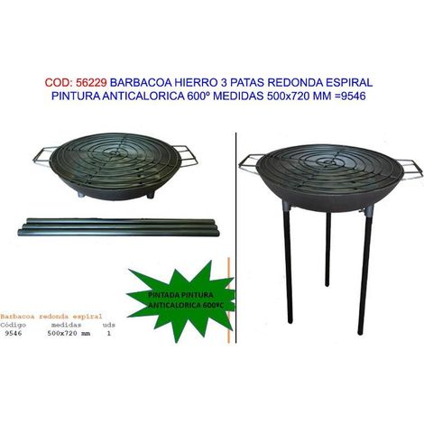BARBACOA HIERRO REDONDA ESPIRAL 500x720MM PINT.ANTICALORICA=9546