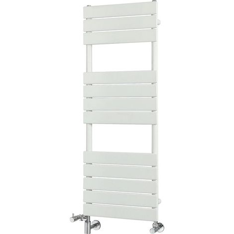 Milano Lustro White Flat Panel Dual Fuel Electric Heated Towel Rail Radiator - 1200mm x 450mm (1/5)