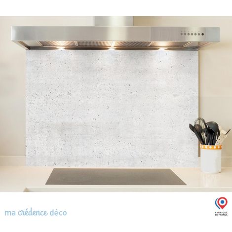 Fond de hotte : Béton brut - Verre trempé - 90 cm - 60 cm (1/5)