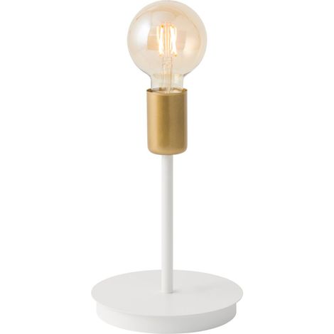 Lampada da tavolo loft bianco oro Gino E27 15W Sigma (1/2)