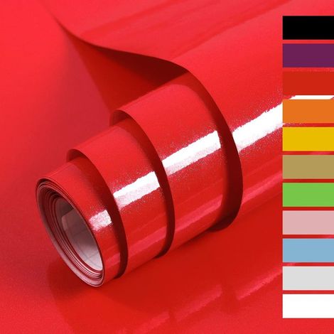 Hode Rote Glitzer-Klebefolie für Möbel, 40 cm x 3 m, Vinylfolie für Küchenmöbel, Wände, Schränke, Tische, dekorative Tapeten (1/4)