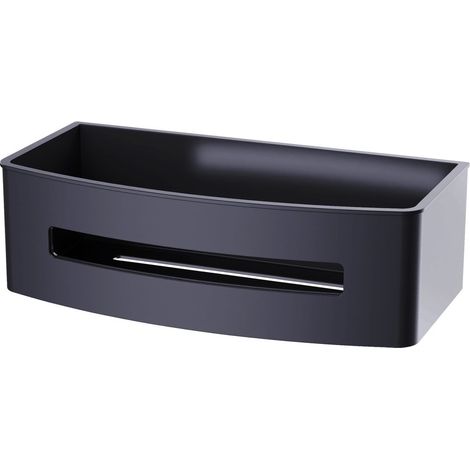 Swiss Aqua Technologies Cesta de ducha de acero inoxidable 22 cm, Negro (SATDPOLMC)
