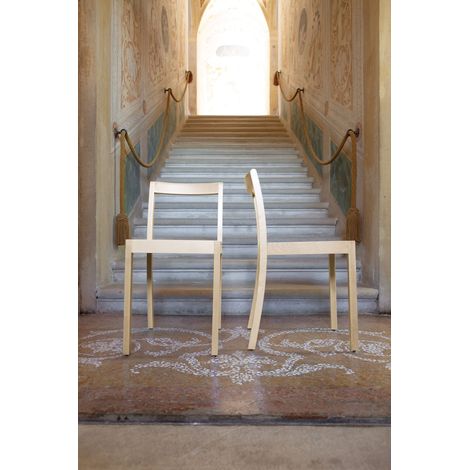 Quattrogambe Seduta rossa sedia seduta originale BBB Italia di design moderna legno acero Jasper Morrison colorata naturale cucina sala da pranzo bar ristorante hotel (1/5)