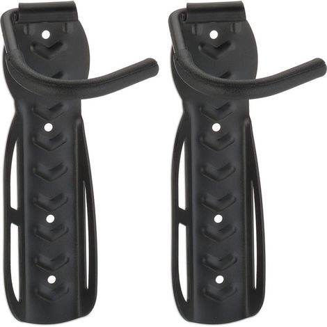 Supports de vélo muraux Lot de 2 Charge max 25 kg chacun Couleur noire Rangement pour 2 vélos (1/5)