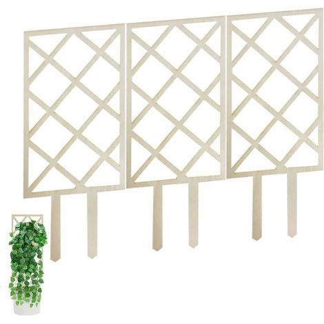 SHINING HOUSE Enrejado de madera para jardín, estacas para plantas, enrejado de soporte para plantas, enrejado para plantas trepadoras para exterior e interior (paquete de 3) (1/5)